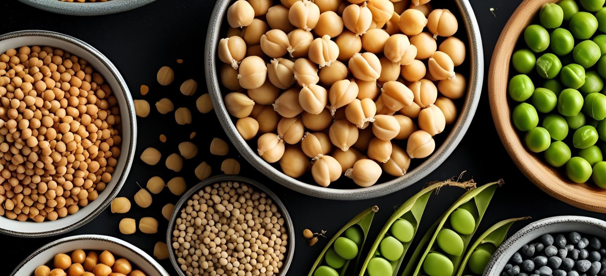 lentils, chickpeas, beans, and peas.