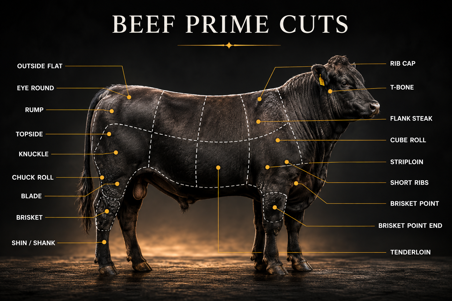 Beef prime cuts diagram